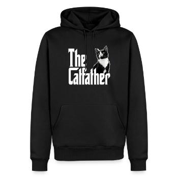 Cat Dad The Catfather Crazy Cat Father Kitty Daddy - Men’s Premium Organic Hoodie - black - Front - Nico (187cm)
