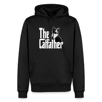Cat Dad The Catfather Crazy Cat Father Kitty Daddy - Men’s Premium Organic Hoodie - black - Front - Nico (187cm)