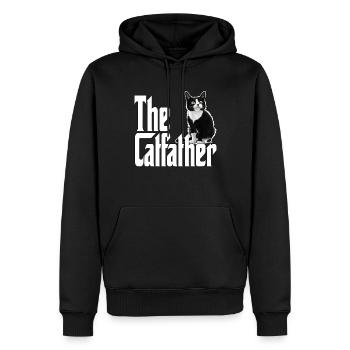 Cat Dad The Catfather Crazy Cat Father Kitty Daddy - Men’s Premium Organic Hoodie - black - Front - Nico (187cm)