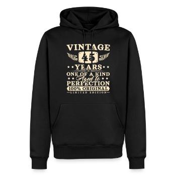 45 Jahre Mann Frau Vintage 45. Geburtstag - Männer Premium Bio Hoodie - Schwarz - Vorne - Nico (187cm)