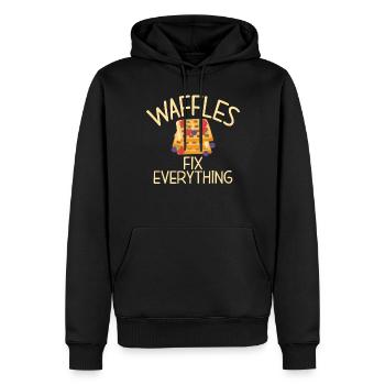 Waffle Lover Gifts - Männer Premium Bio Hoodie - Schwarz - Vorne - Nico (187cm)