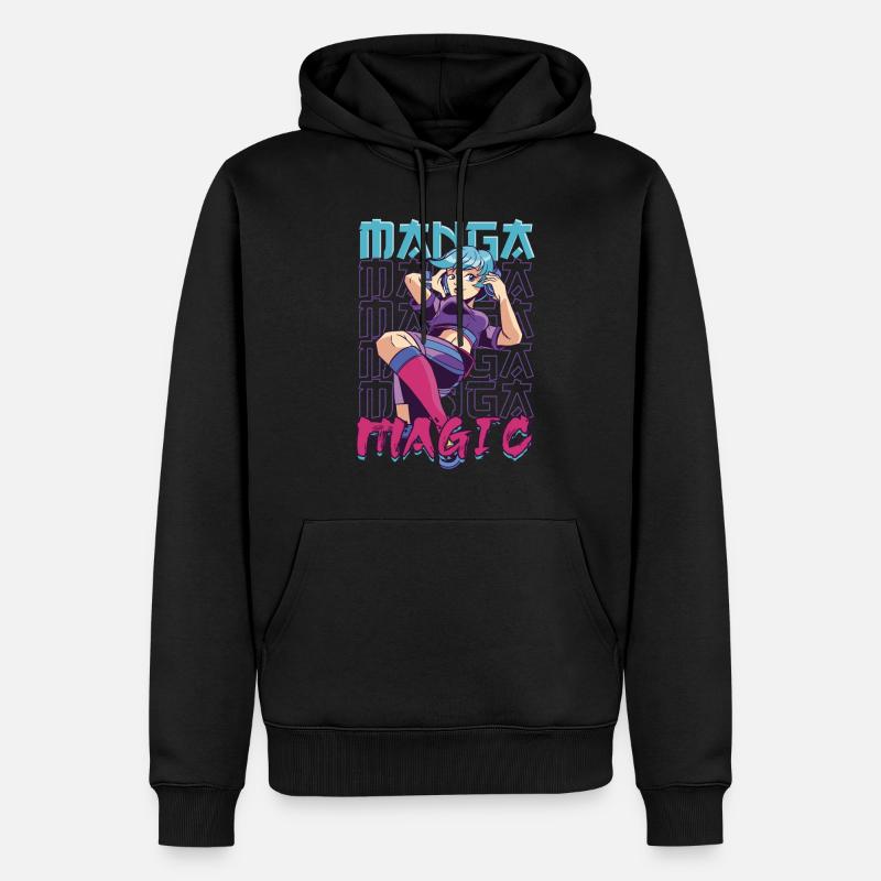 Anime Manga Magic - Männer Premium Bio Hoodie - Schwarz
