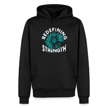 Entgiftung Entzug Suchtkrank Redefining Strength - Männer Premium Bio Hoodie - Schwarz - Vorne - Nico (187cm)