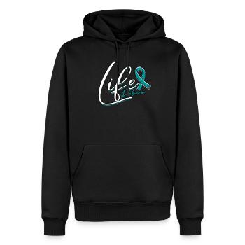 Entgiftung Entzug Suchtkrank Life Reborn - Männer Premium Bio Hoodie - Schwarz - Vorne - Nico (187cm)