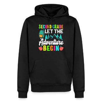 Second Grade Let The Adventure Begin - Men’s Premium Organic Hoodie - black - Front - Nico (187cm)