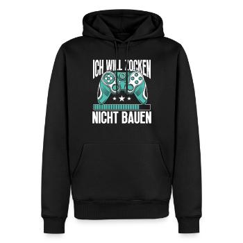 Gaming Headset Controller PC Gamer Zocken PC - Männer Premium Bio Hoodie - Schwarz - Vorne - Nico (187cm)