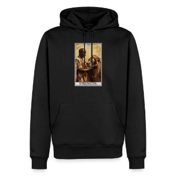 Tarot-kortti Tarot-kortin vahvuusvoima - Premium luomulaatuinen miesten huppari - musta - Edestä - Nico (187cm)