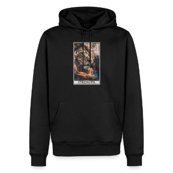 Carte de tarot Carte de tarot Force Puissance - Sweat à capuche Premium bio Homme - noir - Devant - Nico (187cm)