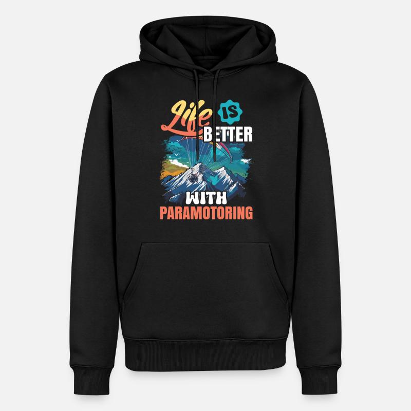 Flugschirm motorschirm paramotoring - Männer Premium Bio Hoodie - Schwarz