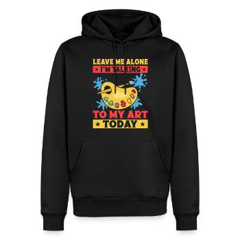 Artist Painter Graphic Talking To My Art Today Art - Männer Premium Bio Hoodie - Schwarz - Vorne - Nico (187cm)