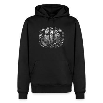 Photographer Photography Photographer - Men’s Premium Organic Hoodie - black - Front - Nico (187cm)