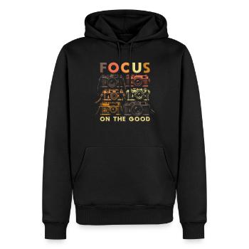 Fotograf Fotografie Fotografen Focus On The Good - Männer Premium Bio Hoodie - Schwarz - Vorne - Nico (187cm)