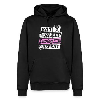 Sewing Lover Seamstress - Eat Sleep Sewing Repeat - Männer Premium Bio Hoodie - Schwarz - Vorne - Nico (187cm)