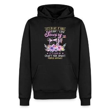 Ce n’est pas grave si vous n’aimez pas coudre.... Drôle de Sewin - Sweat à capuche Premium bio Homme - noir - Devant - Nico (187cm)