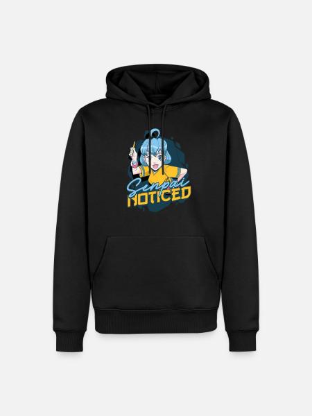Anime Senpai Noticed - Männer Premium Bio Hoodie - Schwarz