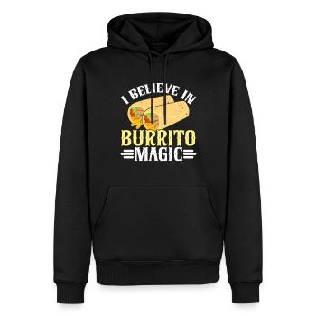 Cadeau Burrito - Sweat à capuche Premium bio Homme - noir - Devant - Nico (187cm)