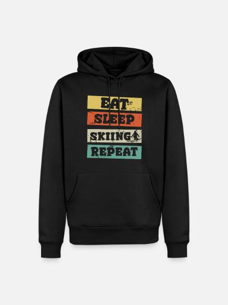 Eat Sleep Skiing Repeat - Men’s Premium Organic Hoodie - black
