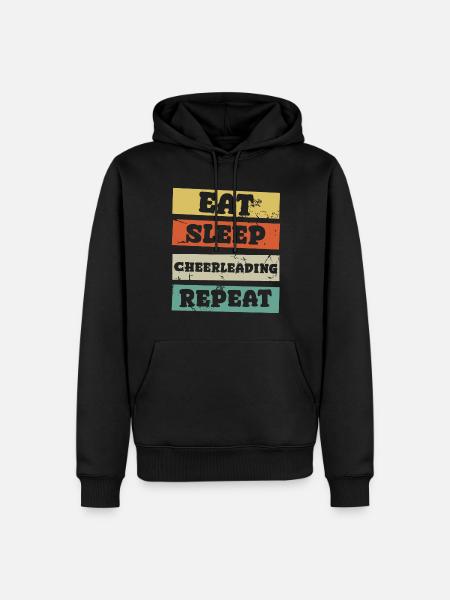 Manger dormir Cheerleading Répéter - Sweat à capuche Premium bio Homme - noir