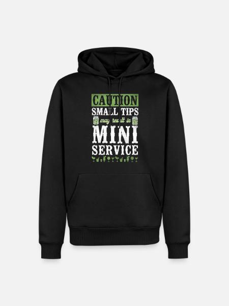 Bartender Mixologist Caution Small - Männer Premium Bio Hoodie - Schwarz