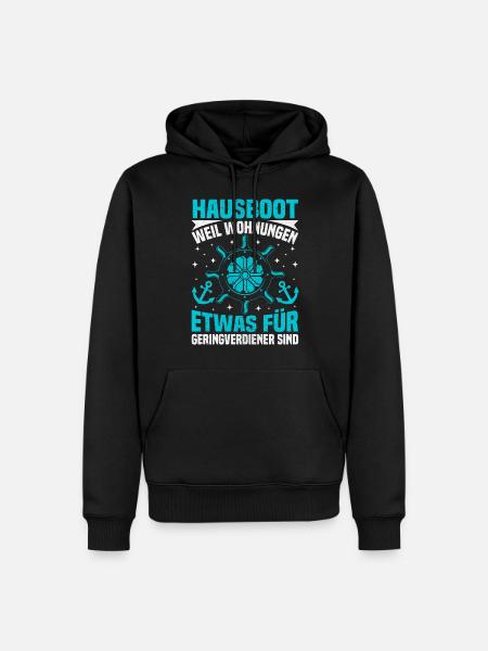Hausboot Führerschein für Bootfahrer - Männer Premium Bio Hoodie - Schwarz