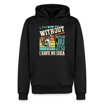 Une journée sans Jiu Jitsu Brésilien, je n’en ai aucune idée - Sweat à capuche Premium bio Homme - noir - Devant - Nico (187cm)