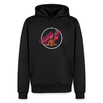 instruments de violon - Sweat à capuche Premium bio Homme - noir - Devant - Nico (187cm)