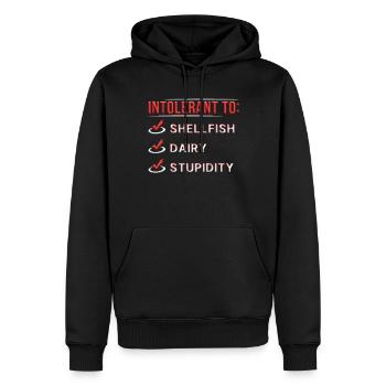 Meeresfrüchteallergie Intolerant To Shellfish - Männer Premium Bio Hoodie - Schwarz - Vorne - Nico (187cm)