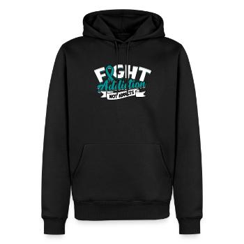 Entgiftung Entzug Fight Addiction Not Addicts - Männer Premium Bio Hoodie - Schwarz - Vorne - Nico (187cm)