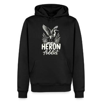 Heron Addict - Männer Premium Bio Hoodie - Schwarz - Vorne - Nico (187cm)