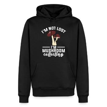 Orte Zur Pilzsuche, An Denen Ich Pilze Sammle - Männer Premium Bio Hoodie - Schwarz - Vorne - Nico (187cm)