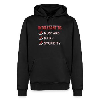 Senfallergie Intolerant To Sesame Mustard - Männer Premium Bio Hoodie - Schwarz - Vorne - Nico (187cm)