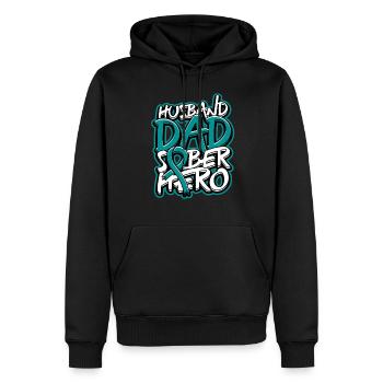 Entgiftung Entzug Husband Dad Sober Hero - Männer Premium Bio Hoodie - Schwarz - Vorne - Nico (187cm)