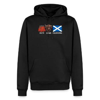 Kilts Cows Caledonia - Männer Premium Bio Hoodie - Schwarz - Vorne - Nico (187cm)
