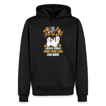 Samoyède ronfle bruyamment Samoyède Spitz Samoyède - Sweat à capuche Premium bio Homme - noir - Devant - Nico (187cm)
