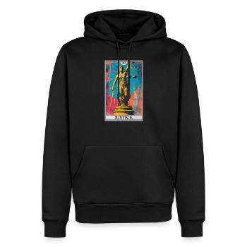 Cartes de tarot Carte de tarot Justice Justice - Sweat à capuche Premium bio Homme - noir - Devant - Nico (187cm)