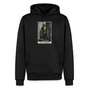 Cartes de tarot Carte de tarot L’Ermite L’Ermite - Sweat à capuche Premium bio Homme - noir - Devant - Nico (187cm)