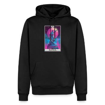 Cartes de tarot Carte de tarot Justice Justice - Sweat à capuche Premium bio Homme - noir - Devant - Nico (187cm)