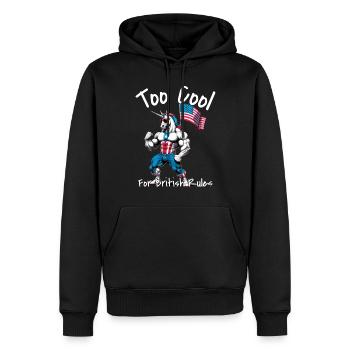 Fier Licorne des États-Unis Pas de règles britanniques Heureux 4ème - Sweat à capuche Premium bio Homme - noir - Devant - Nico (187cm)