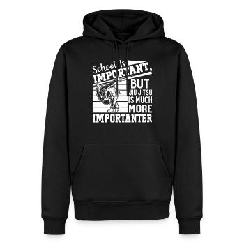 School is important but Jiu Jitsu is much more imp - Männer Premium Bio Hoodie - Schwarz - Vorne - Nico (187cm)