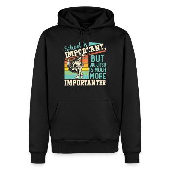 School is important but Jiu Jitsu is much more imp - Männer Premium Bio Hoodie - Schwarz - Vorne - Nico (187cm)