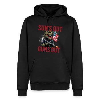 Suns Out Guns Out Drôle États-Unis Dinosaure - Sweat à capuche Premium bio Homme - noir - Devant - Nico (187cm)