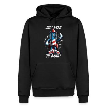 Hier Zu Knallen Amerikanische Flagge - Männer Premium Bio Hoodie - Schwarz - Vorne - Nico (187cm)