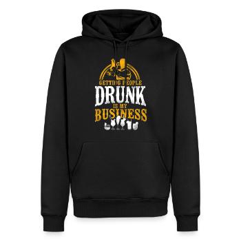 Barman Mixologue Obtenir - Sweat à capuche Premium bio Homme - noir - Devant - Nico (187cm)