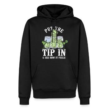 Barman Mixologue Put The Tip - Sweat à capuche Premium bio Homme - noir - Devant - Nico (187cm)