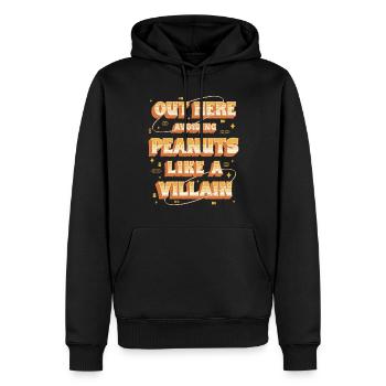Allergie aux arachides ici : éviter les cacahuètes - Sweat à capuche Premium bio Homme - noir - Devant - Nico (187cm)