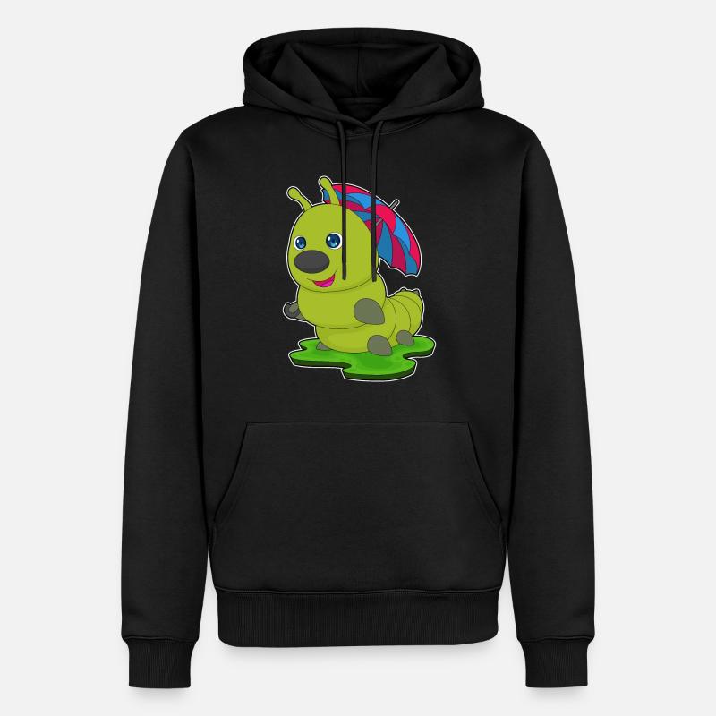 Raupe Regenschirm - Männer Premium Bio Hoodie - Schwarz