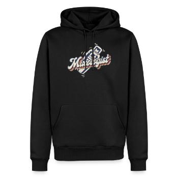 Barman Mixologue Rétro Vintage - Sweat à capuche Premium bio Homme - noir - Devant - Nico (187cm)