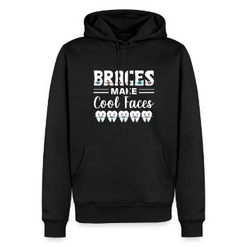 Orthodontiste - Sweat à capuche Premium bio Homme - noir - Devant - Nico (187cm)