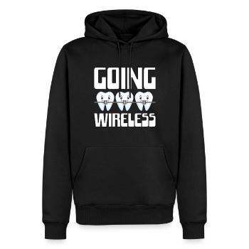 Witziger Zahnspangen Spruch - Männer Premium Bio Hoodie - Schwarz - Vorne - Nico (187cm)