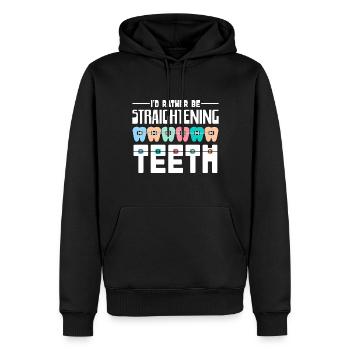 Zahnspange Kieferorthopäde - Männer Premium Bio Hoodie - Schwarz - Vorne - Nico (187cm)